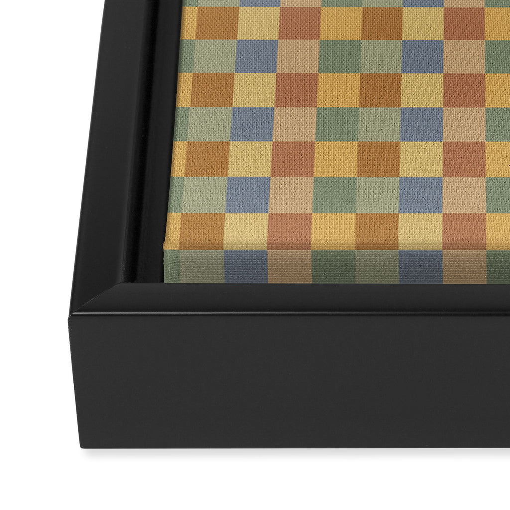 Checkered Multicolor Pattern IV Earthy Rainbow Framed Canvas Print Gallery Image 3