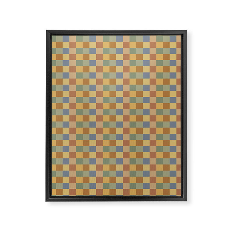 Checkered Multicolor Pattern IV Earthy Rainbow Framed Canvas Print Gallery Image 8
