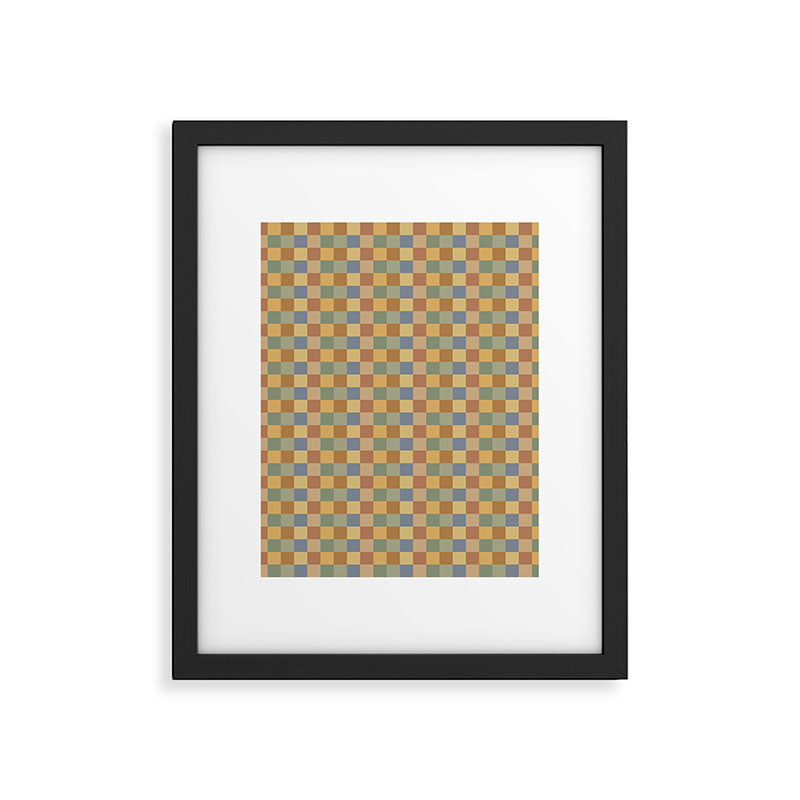 Checkered Multicolor Pattern IV Earthy Rainbow Framed Art Print Gallery Image 6
