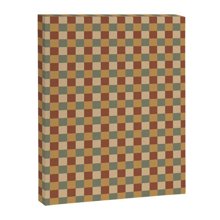 Checkered Multicolor Pattern V Earthy Western Canvas Print Gallery Image 1