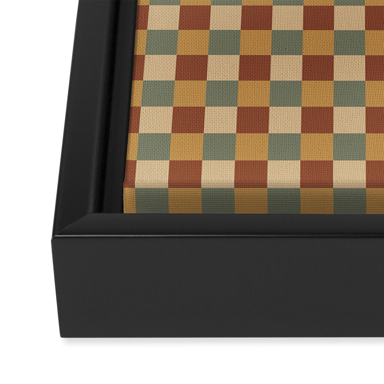 Checkered Multicolor Pattern V Earthy Western Framed Canvas Print Gallery Image 3