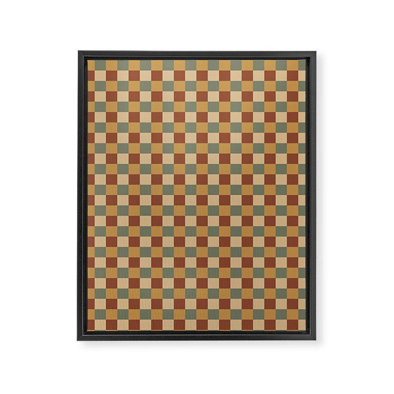 Checkered Multicolor Pattern V Earthy Western Framed Canvas Print Gallery Image 8