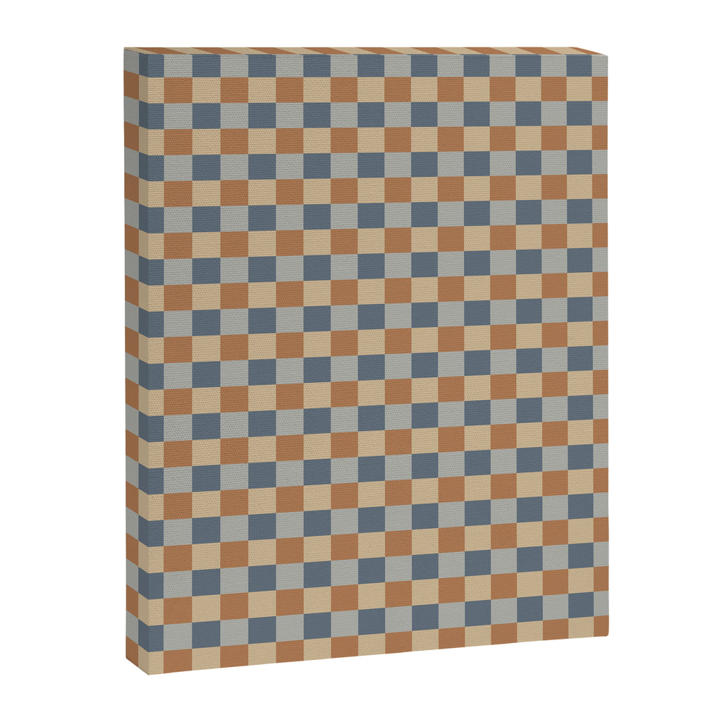Checkered Multicolor Pattern VI Earthy Natural Canvas Print Gallery Image 8