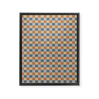 Checkered Multicolor Pattern VI Earthy Natural Framed Canvas Print Gallery Image 8