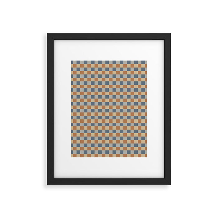 Checkered Multicolor Pattern VI Earthy Natural Framed Art Print Gallery Image 1