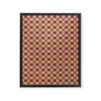 Checkered Multicolor Pattern VII Earthy Autumn Framed Canvas Print Gallery Image 8