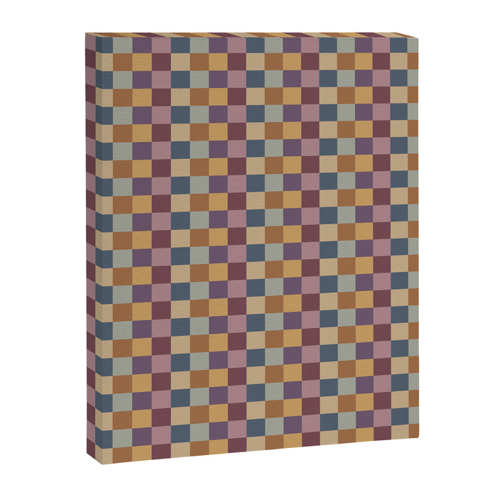 Checkered Multicolor Pattern VIII Retro Fall Canvas Print Gallery Image 1