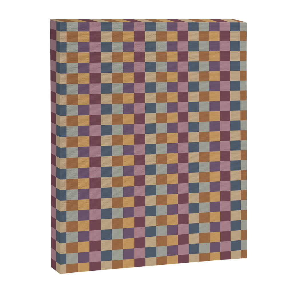 Checkered Multicolor Pattern VIII Retro Fall Canvas Print Gallery Image 8