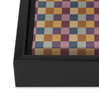 Checkered Multicolor Pattern VIII Retro Fall Framed Canvas Print Gallery Image 3