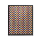 Checkered Multicolor Pattern VIII Retro Fall Framed Canvas Print Gallery Image 8