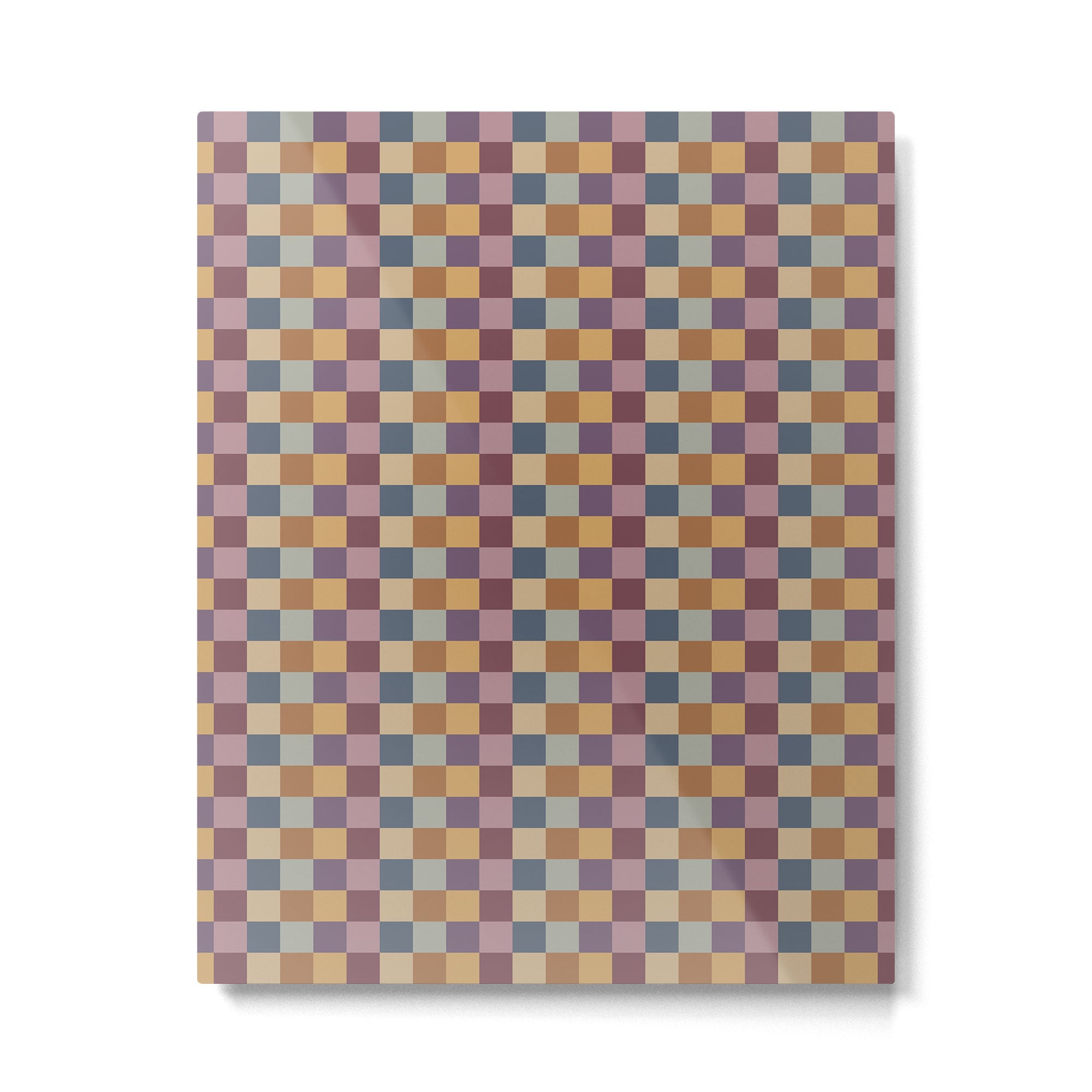 Checkered Multicolor Pattern VIII Retro Fall Metal Print Gallery Image 6