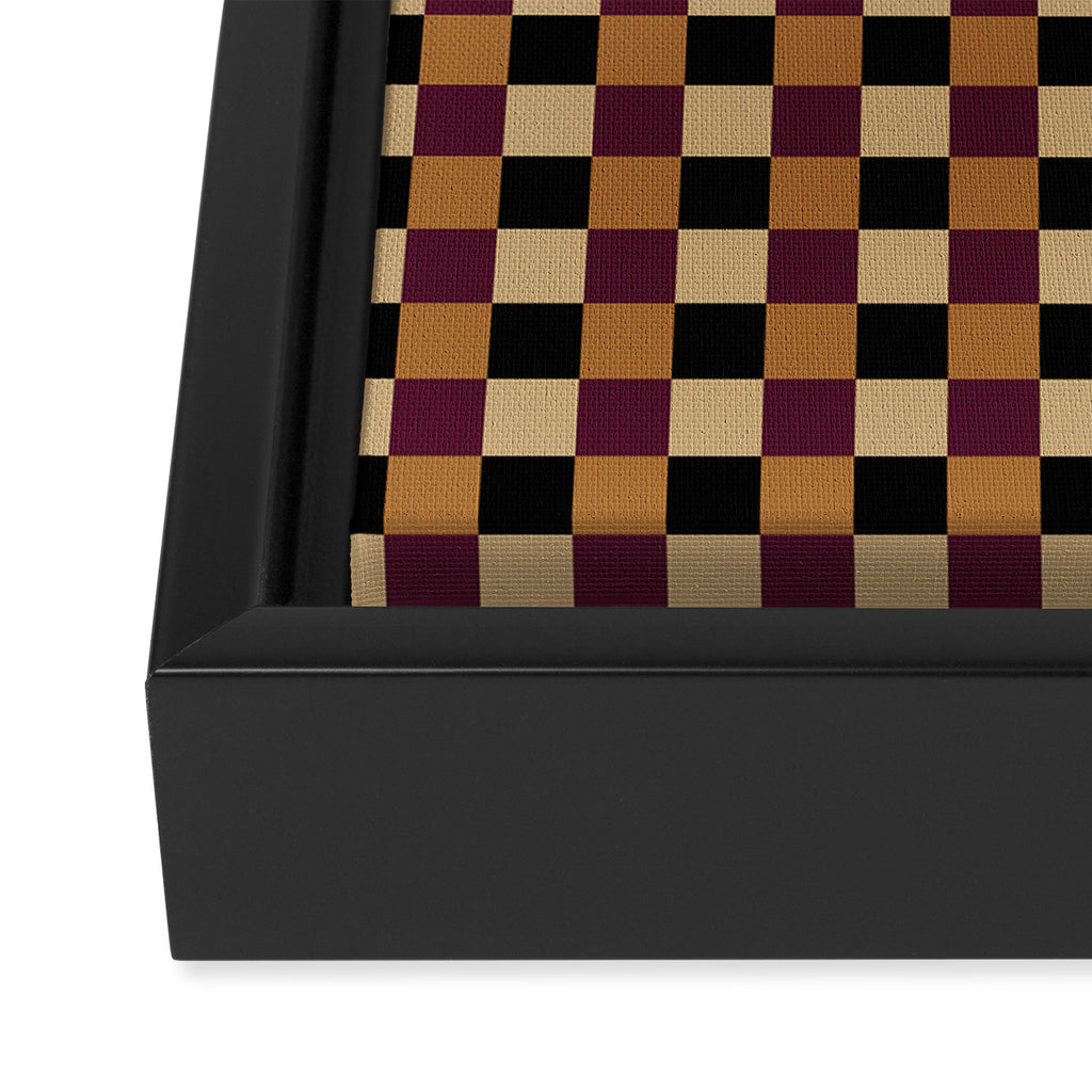 Checkered Multicolor Pattern X Black Orange Berry Framed Canvas Print Gallery Image 3