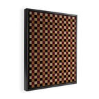 Checkered Multicolor Pattern X Black Orange Berry Framed Canvas Print Gallery Image 2