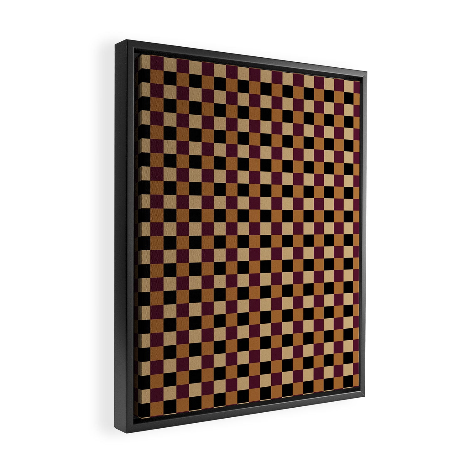 Checkered Multicolor Pattern X Black Orange Berry Framed Canvas Print Gallery Image 2