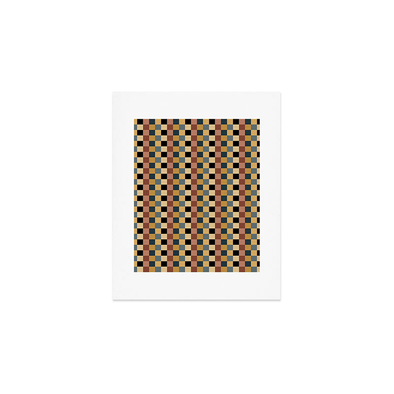 Checkered Multicolor Pattern XI Retro Midcentury Art Print Gallery Image 1