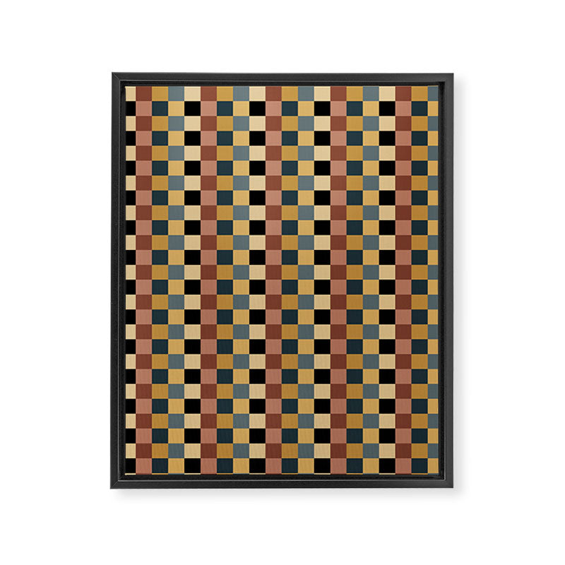 Checkered Multicolor Pattern XI Retro Midcentury Framed Canvas Print Gallery Image 8