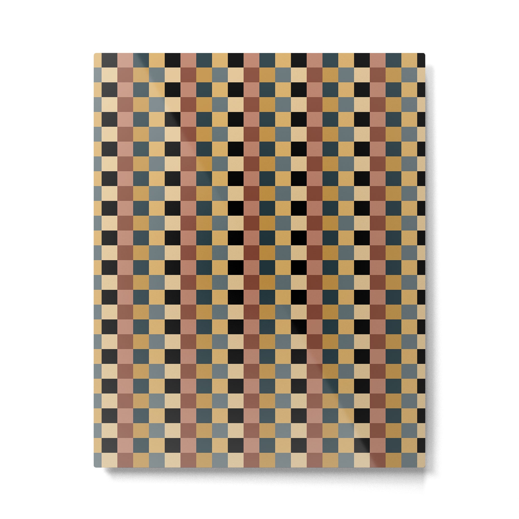Checkered Multicolor Pattern XI Retro Midcentury Metal Print Gallery Image 6