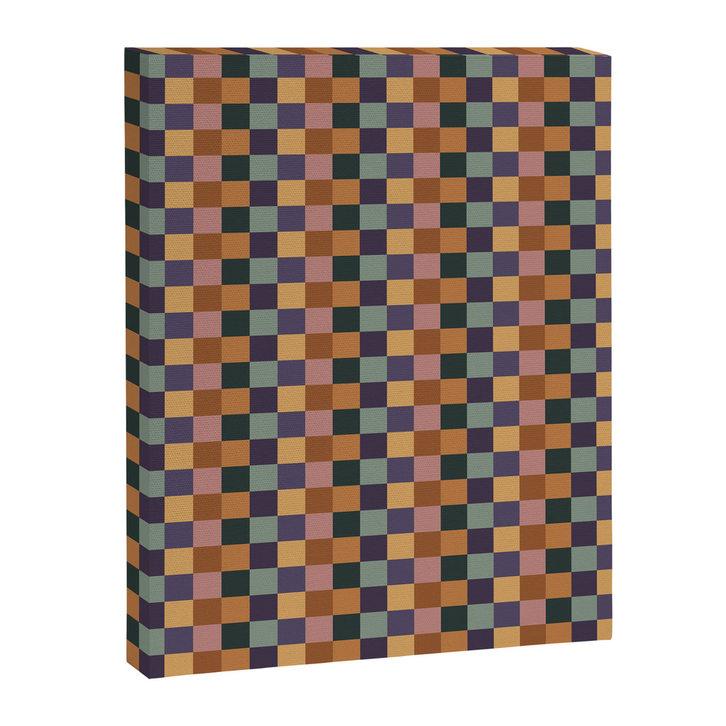 Checkered Multicolor Pattern XII Retro Canvas Print Gallery Image 8