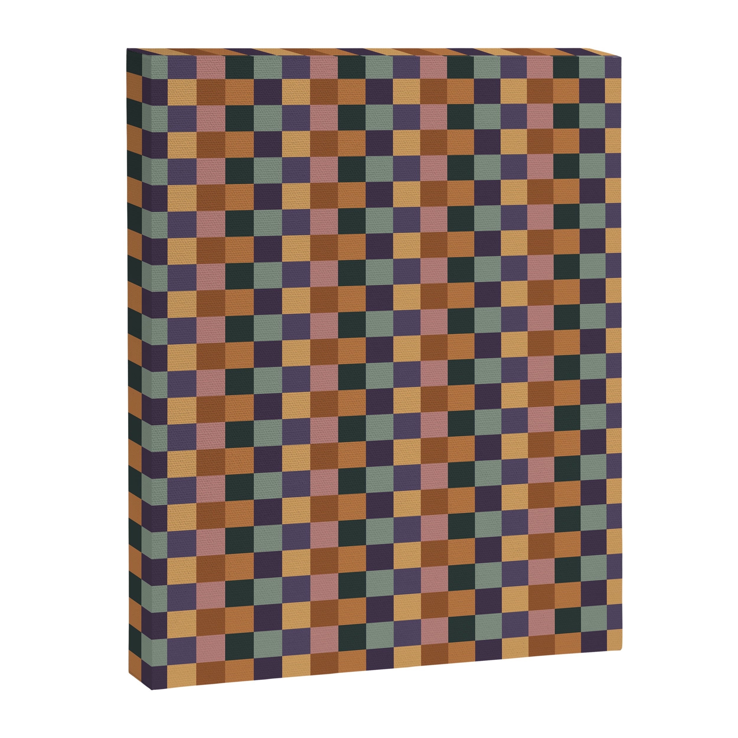 Checkered Multicolor Pattern XII Retro Canvas Print Gallery Image 8