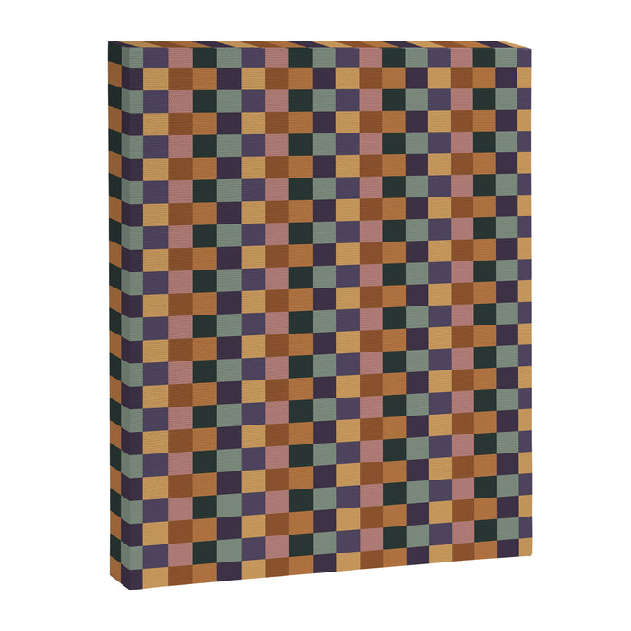 Checkered Multicolor Pattern XII Retro Canvas Print Gallery Image 1
