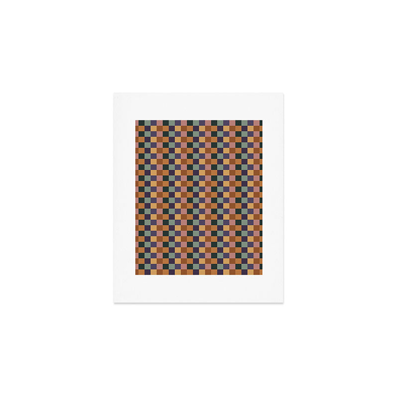 Checkered Multicolor Pattern XII Retro Art Print Gallery Image 1