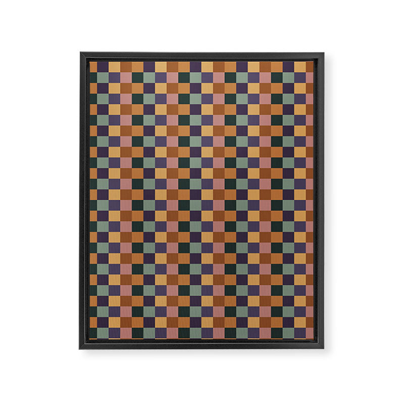 Checkered Multicolor Pattern XII Retro Framed Canvas Print Gallery Image 8