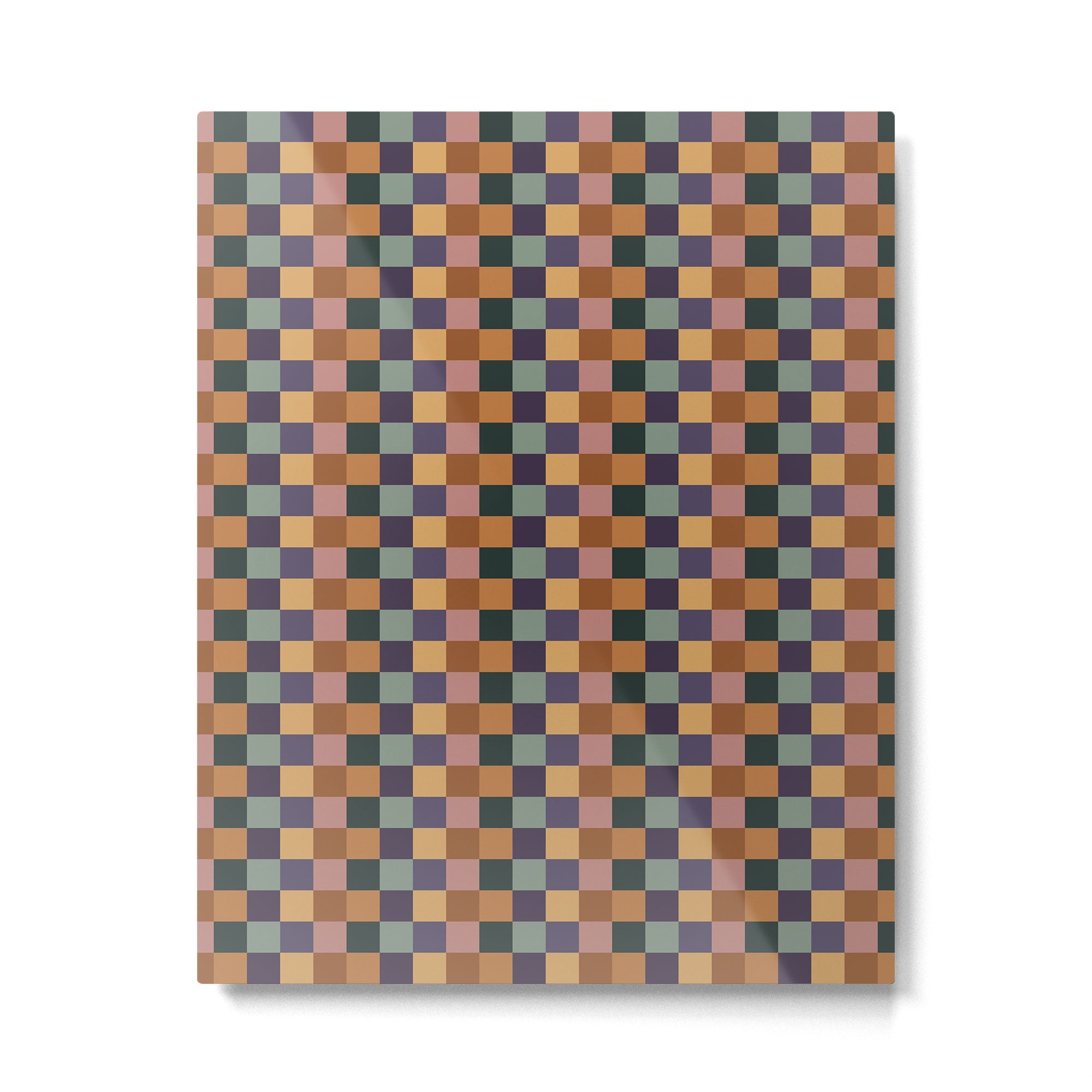 Checkered Multicolor Pattern XII Retro Metal Print Gallery Image 6