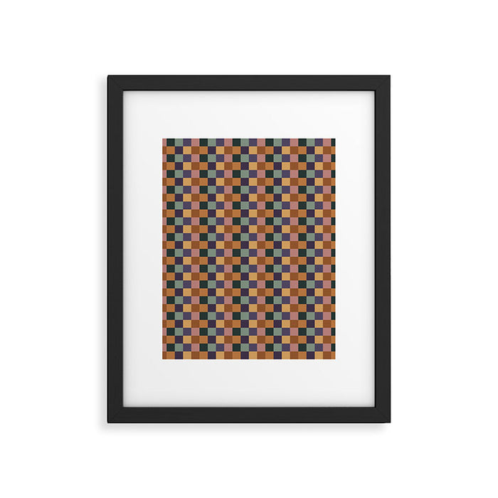 Checkered Multicolor Pattern XII Retro Framed Art Print Gallery Image 1