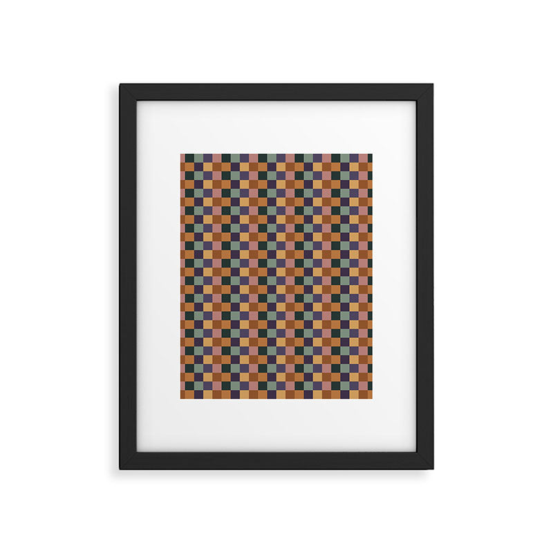 Checkered Multicolor Pattern XII Retro Framed Art Print Gallery Image 6