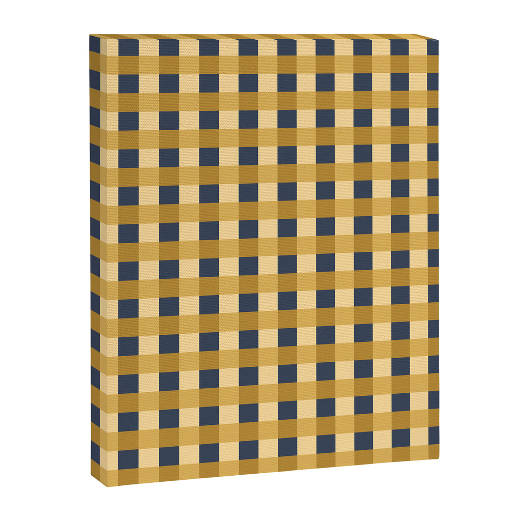 Checkered Multicolor Pattern XIV Yellow and Navy Blue Canvas Print Gallery Image 8