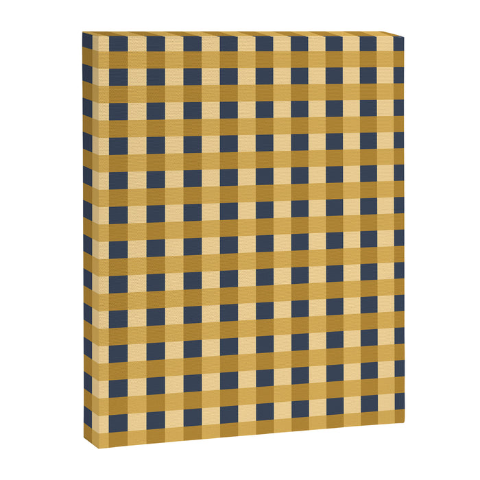 Checkered Multicolor Pattern XIV Yellow and Navy Blue Canvas Print Gallery Image 1