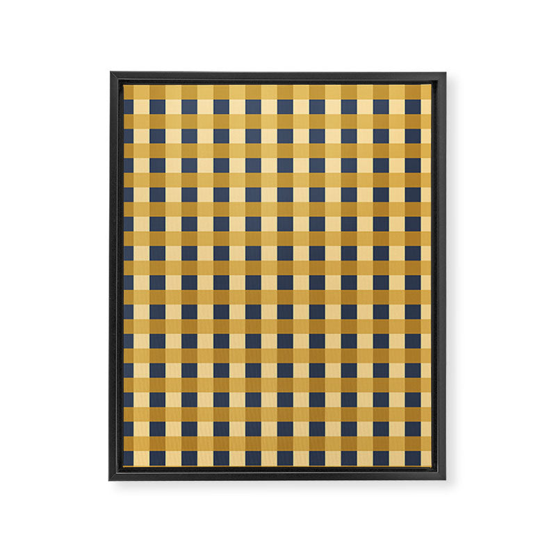 Checkered Multicolor Pattern XIV Yellow and Navy Blue Framed Canvas Print Gallery Image 8