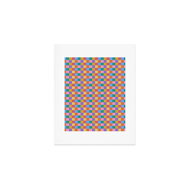 Checkered Multicolor Pattern XIX Colorful Rainbow Art Print Gallery Image 1