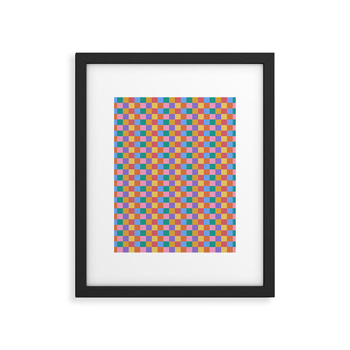 Checkered Multicolor Pattern XIX Colorful Rainbow Framed Art Print Gallery Image 1