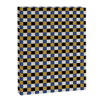 Checkered Multicolor Pattern XV Black Yellow Navy Blue Canvas Print Gallery Image 8