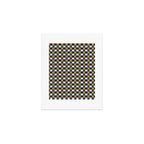 Checkered Multicolor Pattern XV Black Yellow Navy Blue Art Print Gallery Image 1