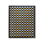 Checkered Multicolor Pattern XV Black Yellow Navy Blue Framed Canvas Print Gallery Image 8