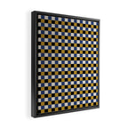Checkered Multicolor Pattern XV Black Yellow Navy Blue Framed Canvas Print Gallery Image 2