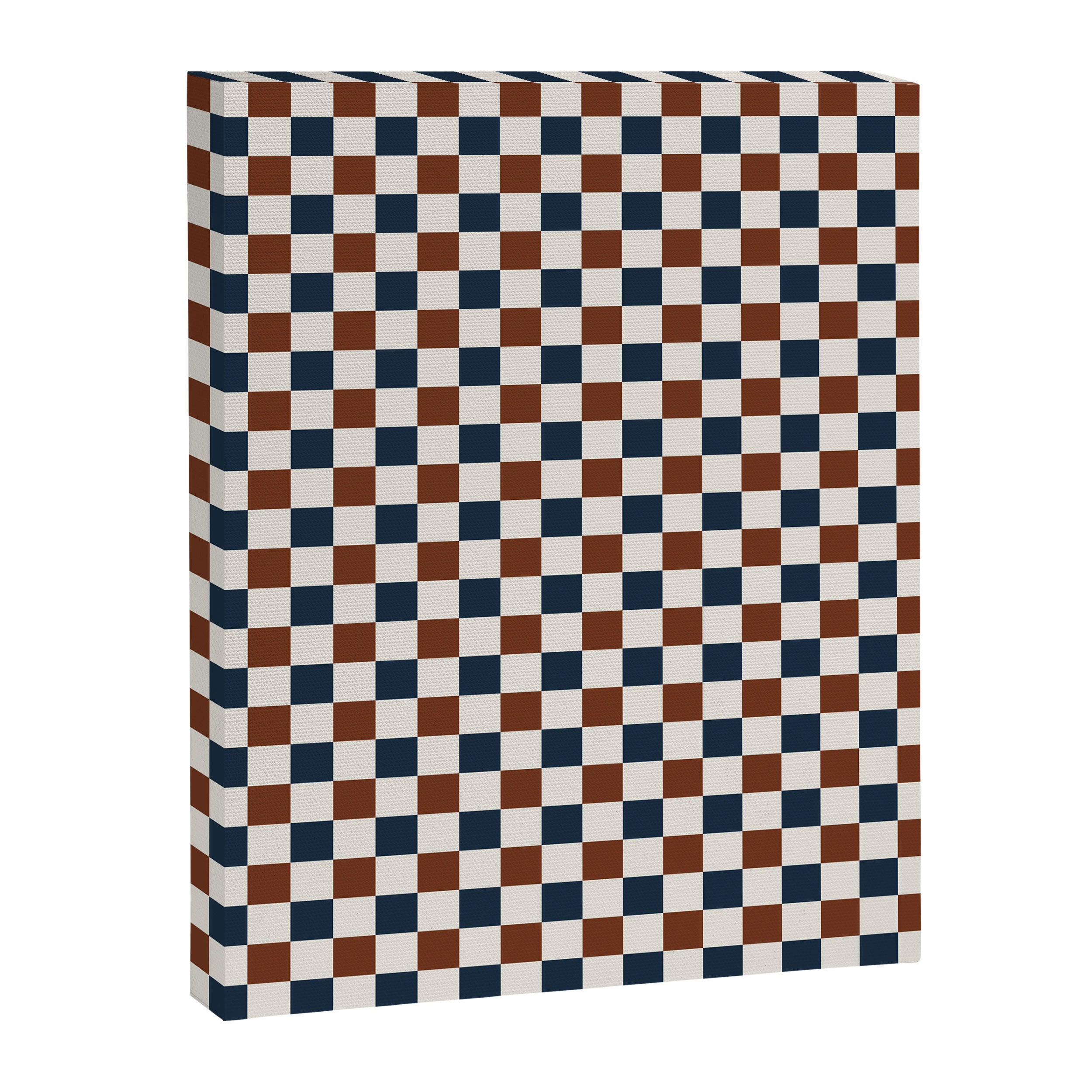 Checkered Multicolor Pattern XVI Red Navy Blue White Canvas Print Gallery Image 8