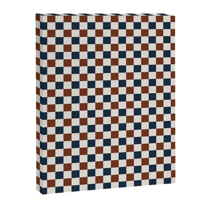Checkered Multicolor Pattern XVI Red Navy Blue White Canvas Print Gallery Image 1