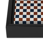 Checkered Multicolor Pattern XVI Red Navy Blue White Framed Canvas Print Gallery Image 3