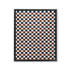 Checkered Multicolor Pattern XVI Red Navy Blue White Framed Canvas Print Gallery Image 8