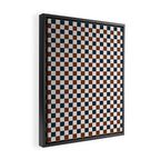 Checkered Multicolor Pattern XVI Red Navy Blue White Framed Canvas Print Gallery Image 2