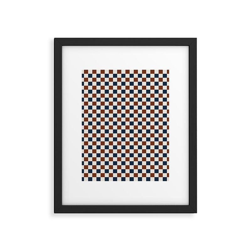 Checkered Multicolor Pattern XVI Red Navy Blue White Framed Art Print Gallery Image 6