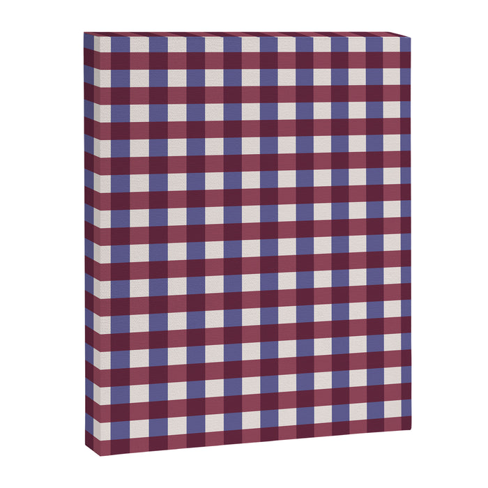 Checkered Multicolor Pattern XVII Berry Red and Violet Canvas Print Gallery Image 1