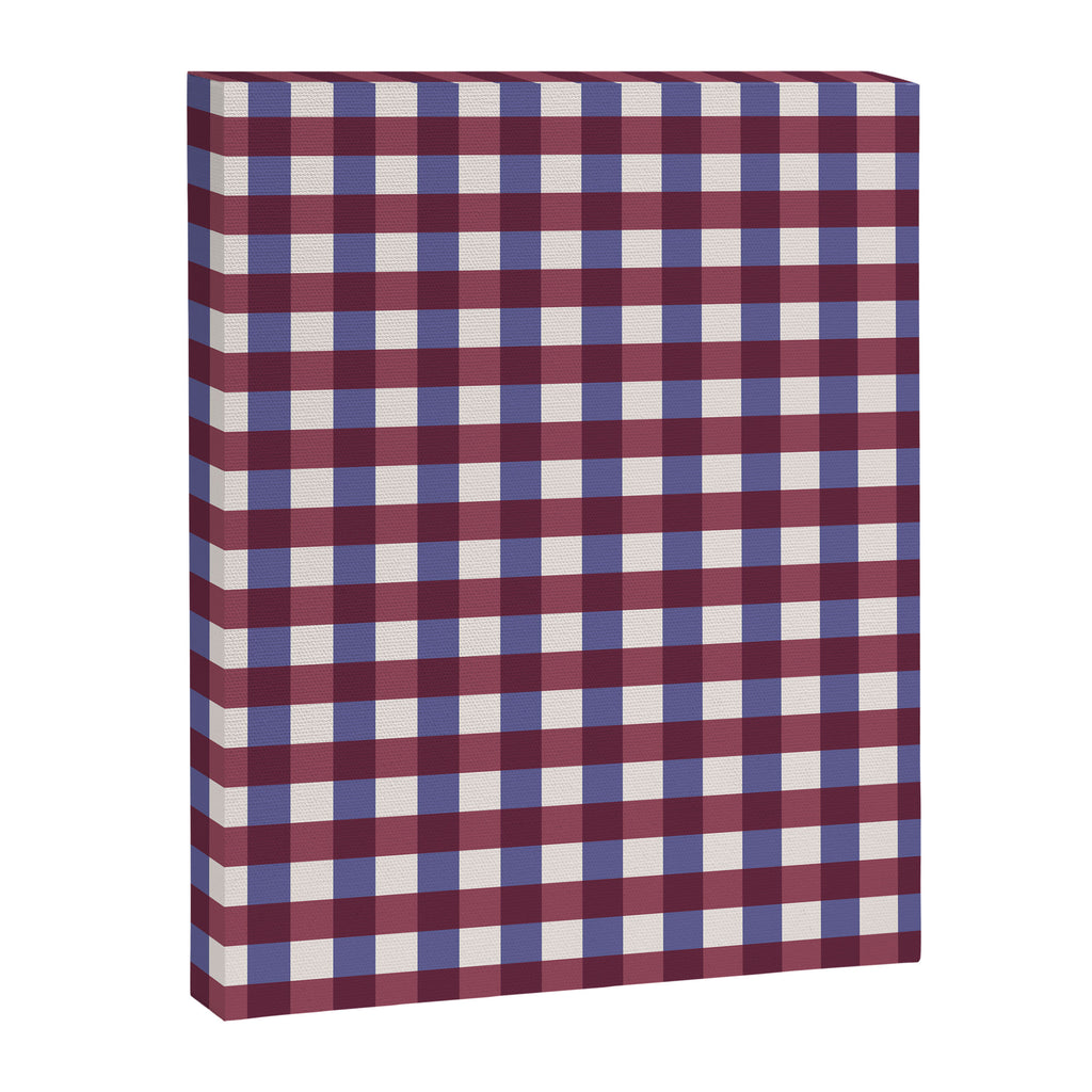 Checkered Multicolor Pattern XVII Berry Red and Violet Canvas Print Gallery Image 8
