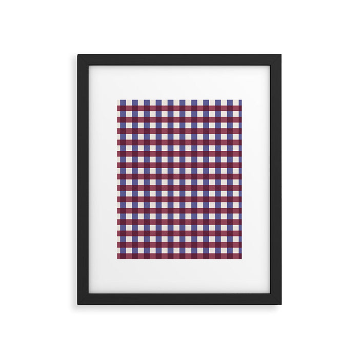 Checkered Multicolor Pattern XVII Berry Red and Violet Framed Art Print Gallery Image 1