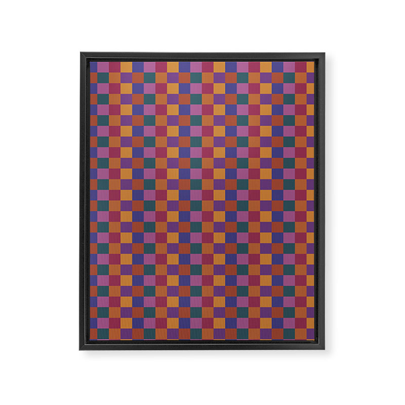 Checkered Multicolor Pattern XVIII Colorful Vibrant Framed Canvas Print Gallery Image 8