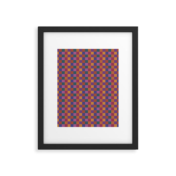 Checkered Multicolor Pattern XVIII Colorful Vibrant Framed Art Print Gallery Image 1