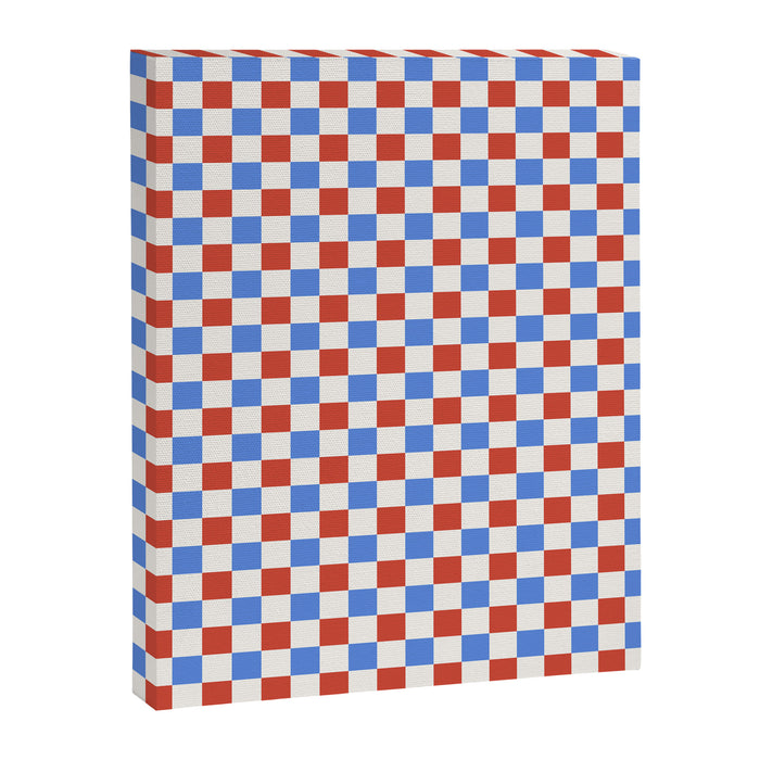 Checkered Multicolor Pattern XX Red White Blue Canvas Print Gallery Image 1